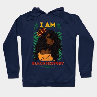 I Am Black History Month African American Afro Queen Hoodie